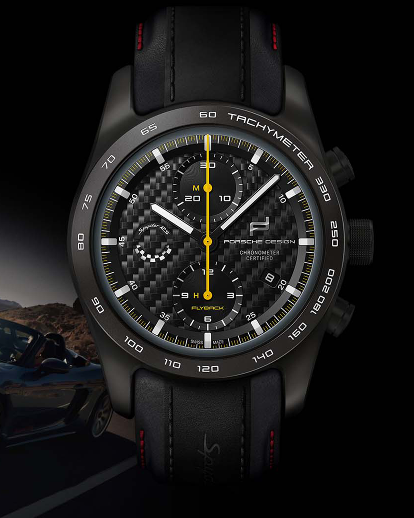 Shows Picture of 718-Spyder-Chronograph-and-Car.png